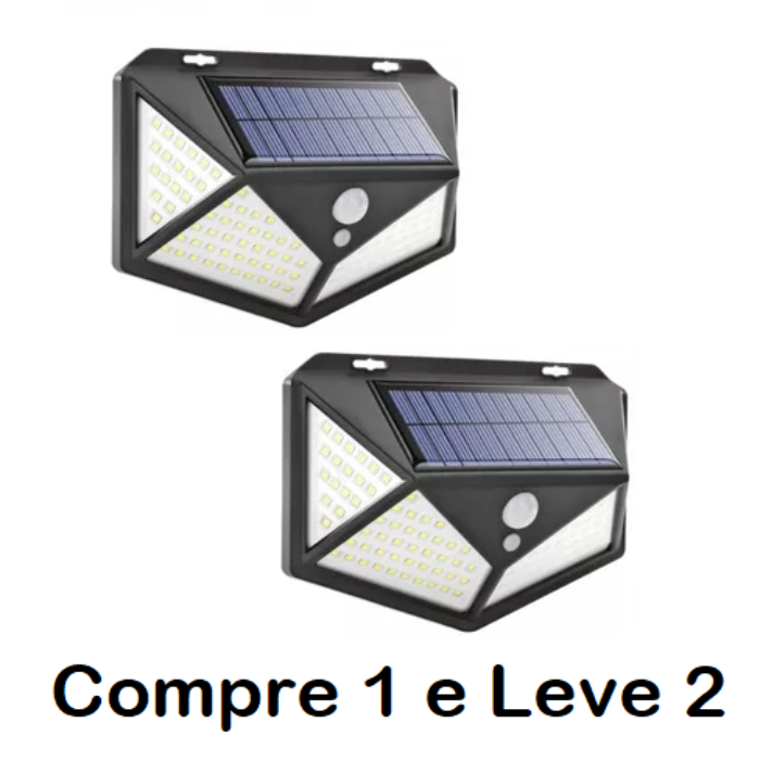 Kit Super Luminária Ultra Led com Painel Solar Compre 1 e Leve 2