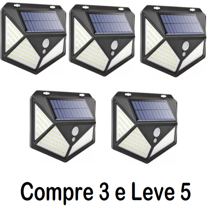 Kit Super Luminária Ultra Led com Painel Solar Compre 1 e Leve 2