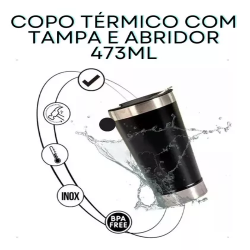 Copo Térmico Frost - 473ml com Abridor