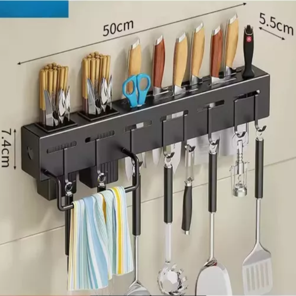 Suporte de Parede para Organização de Utensílios de Cozinha