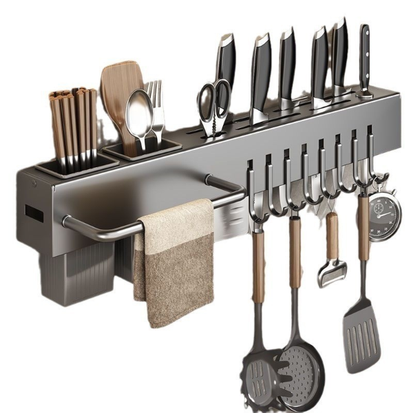 Suporte de Parede para Organização de Utensílios de Cozinha