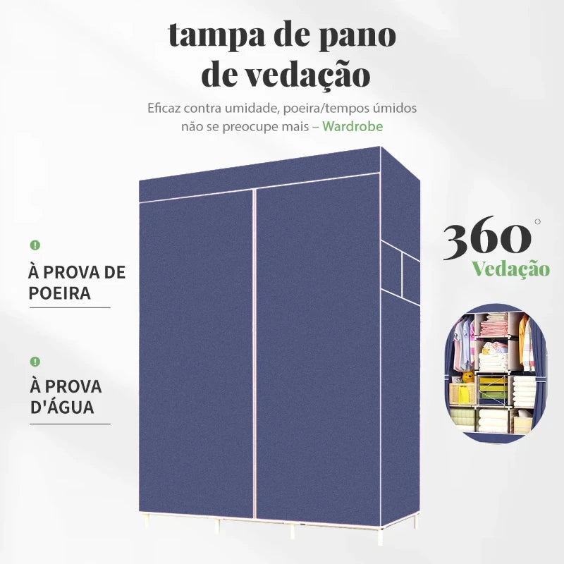 Guarda Roupa Organizador Portátil Para Armazenamento de Roupas com Prateleiras