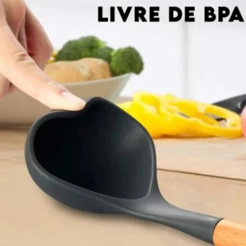 Kit Utensílios de Cozinha Anti-aderente com 11pçs + Porta Utensílios GRÁTIS