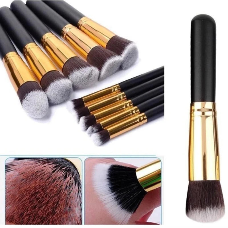 Kit de 10 Pincéis para Maquiagem Profissional Super Bela