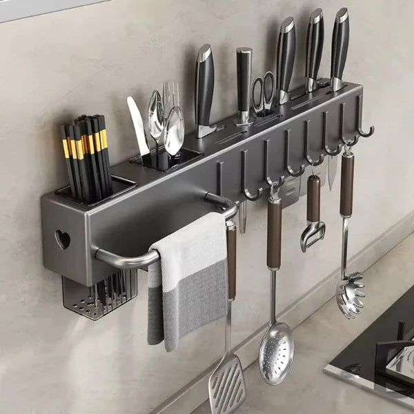 Suporte de Parede para Organização de Utensílios de Cozinha