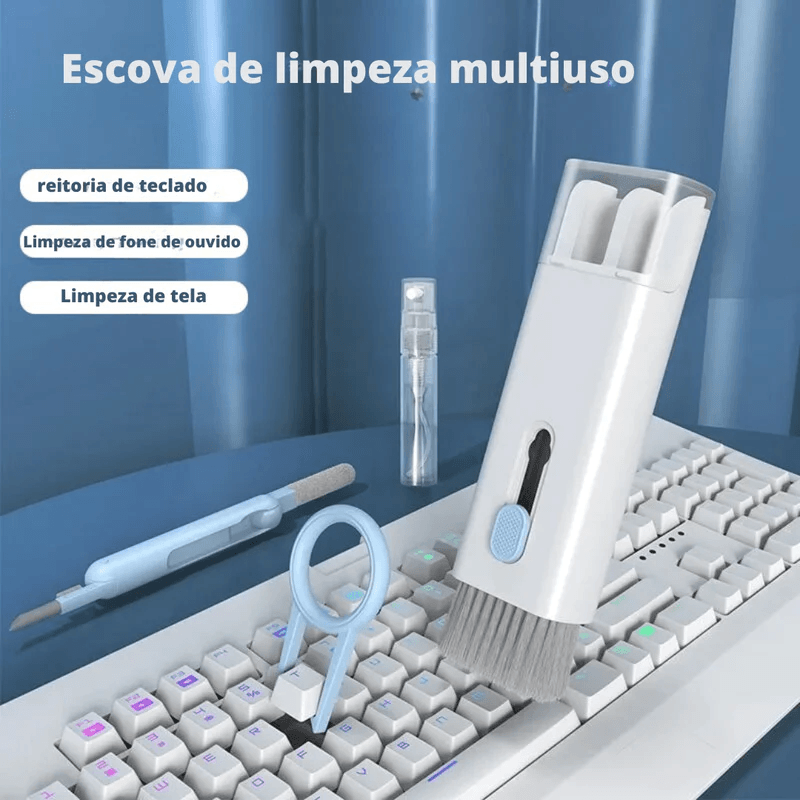 Caneta de Limpeza de Teclado e Eletrônicos 7 em 1 Multifuncional - Compre Muito Mais