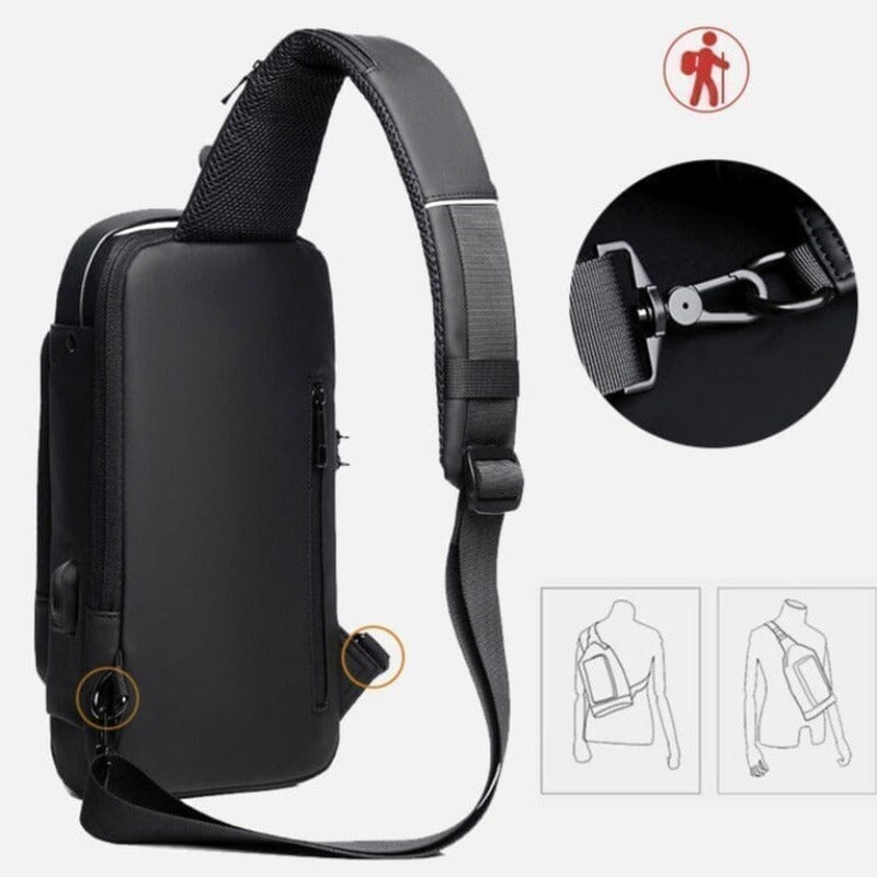 Mochila Anti-Furto com Senha USB Slim Bag - Compre Muito Mais