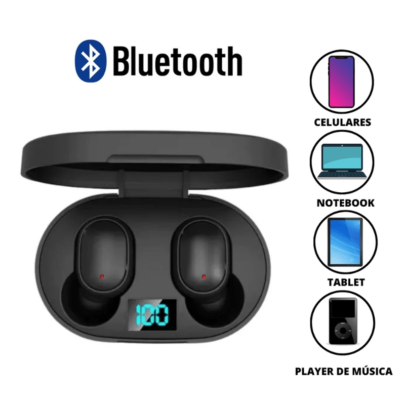 Fone Sem Fio Bluetooth com Sensor LED - Compre Muito Mais